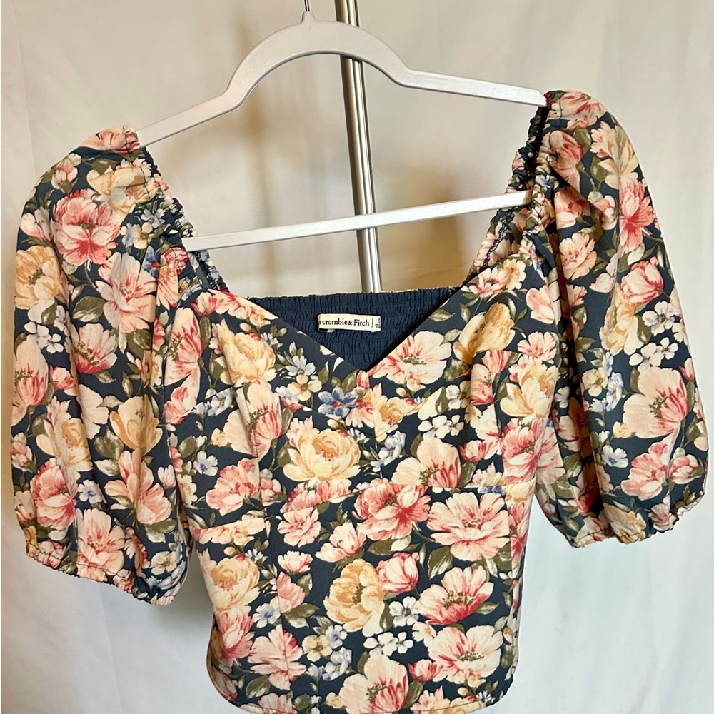 Abercrombie & Fitch Navy Floral Blouse
